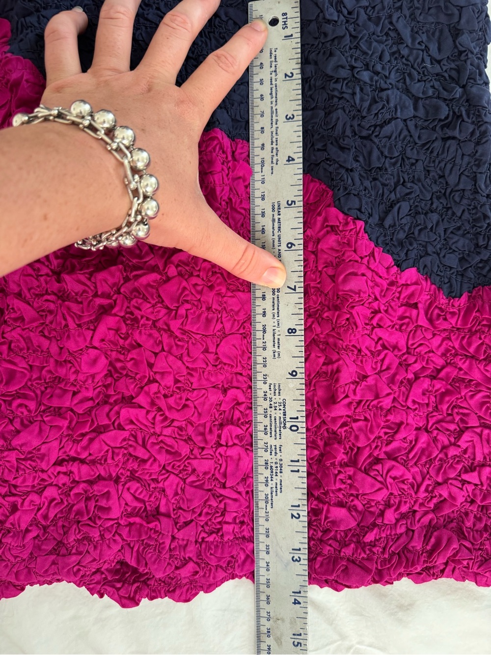 Mara Hoffman Two-Tone Textured Long Sleeve Maxi Dress in Black and Magenta - Picture 9 of 13